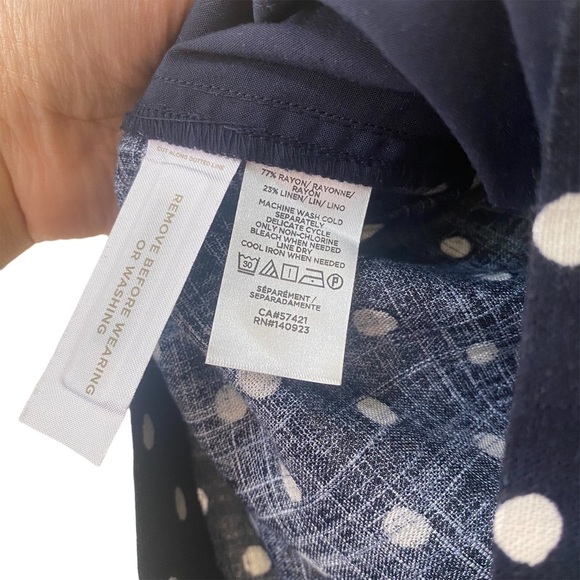 LOFT‎ Polka-Dot Pull-On Linen-Blend Shorts - Picture 6 of 6